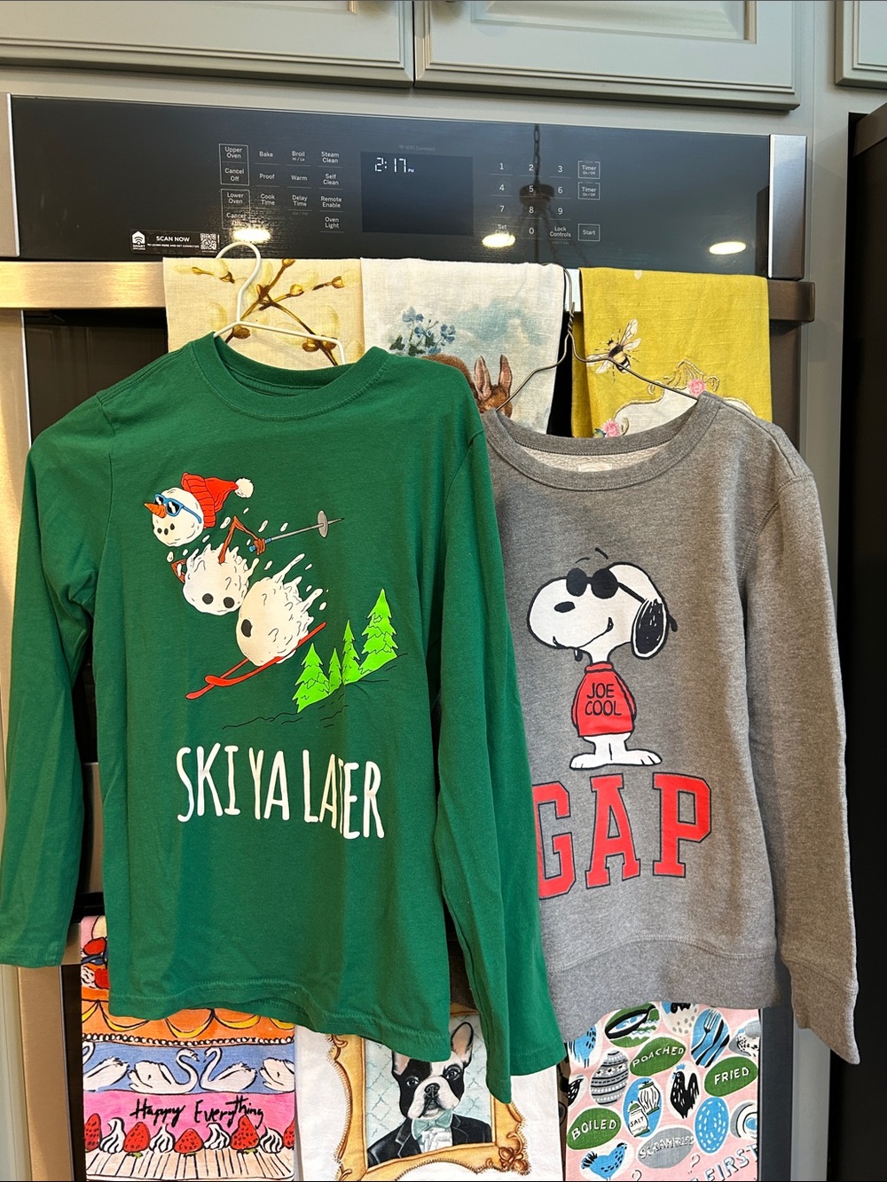 GAP Kids Lot of 2 Gray Snoopy Snowman